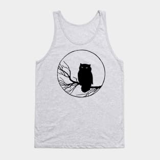 Scary Vintage Owl on Tree Tank Top